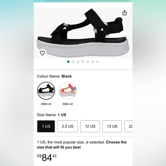 TOMMY HILFIGER Unisex Kids Th Leomi Utility Sandals Black/White US Size 2 NEW!🩴 - Picture 8 of 9